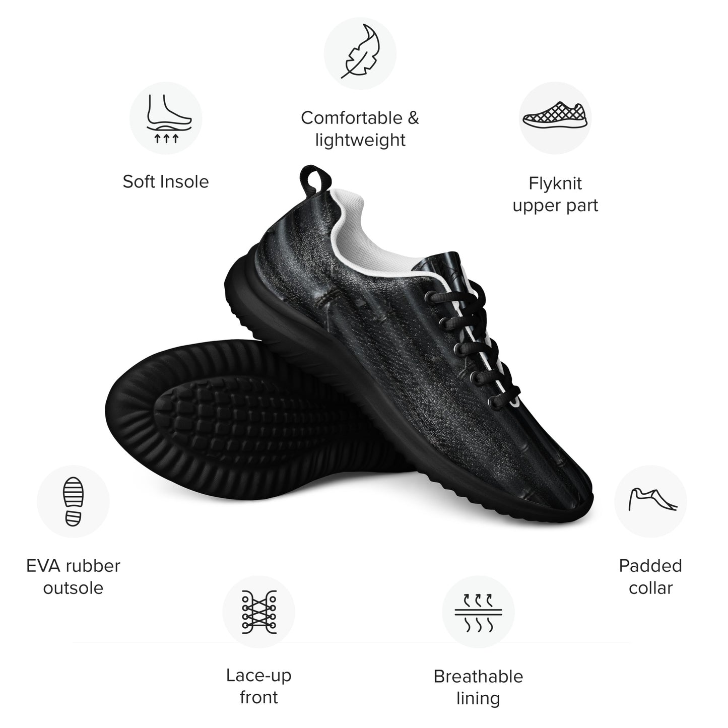 Men’s Black/White Athletic Shoes - Apparel PD Lively Roots Therapy
